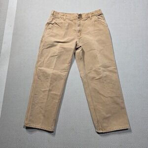 Carhartt Carpenter Pants 30x30 Tan Canvas Workwear Trousers